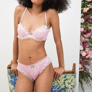 COPY - For Love & Lemons Pink Gingham Satin Lingerie Set 🎀🍋
